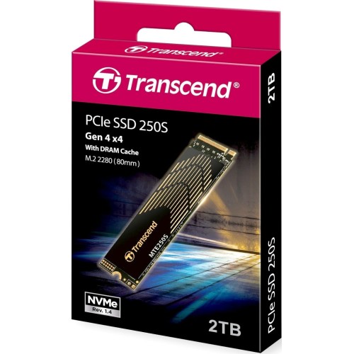 Твердотельный диск 2TB Transcend 250S, 3D TLC NAND, M.2, PCI-E 4x [ R/W - 7100/6500 MB/s] 2960 TBW